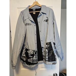 Broken Promises Guard Your Heart Coaches Jacket Medium Light Gray Scorpion
